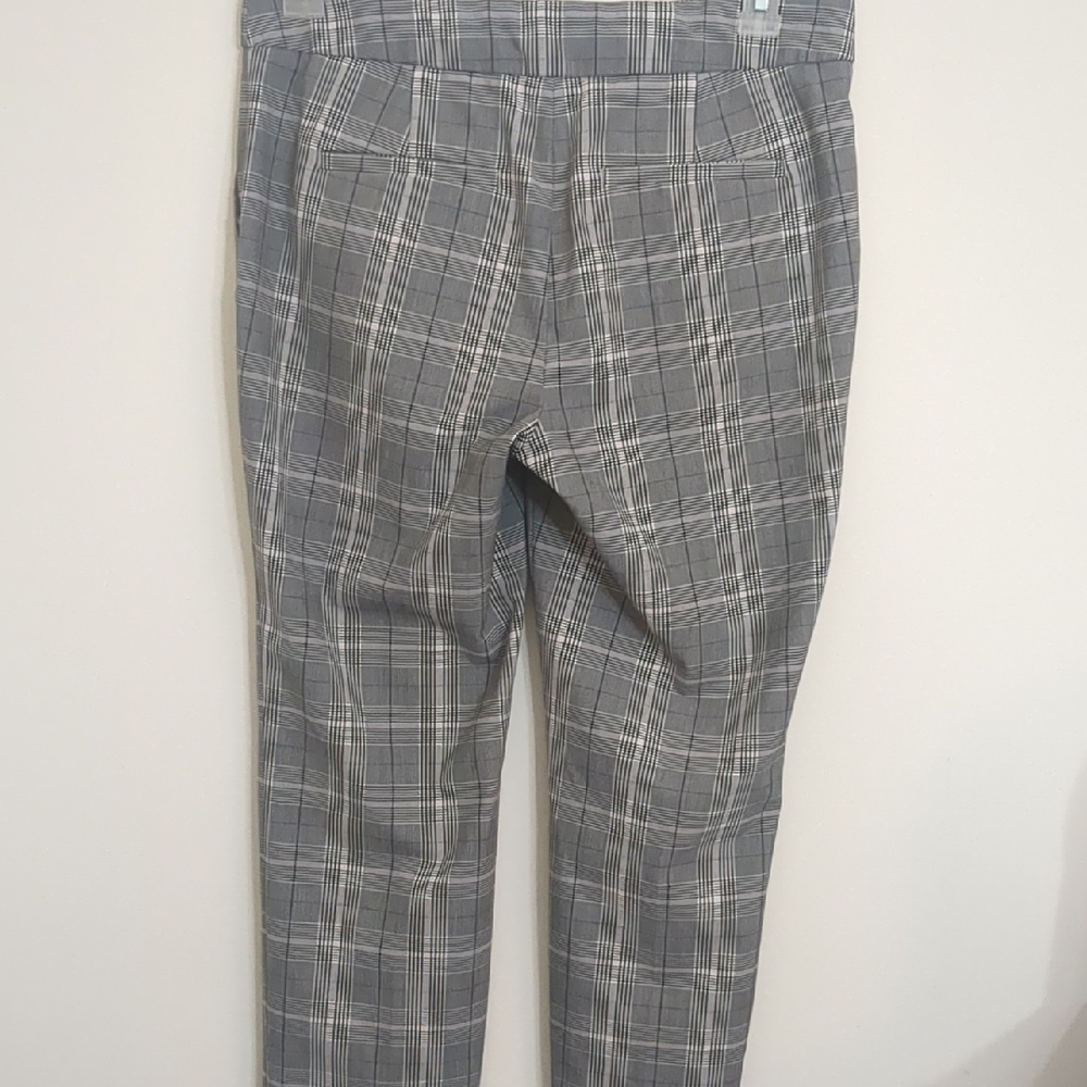 LOFT Gray Straight Leg Pants 4 Pockets Windowpane Pattern Sz 6 - Picture 5 of 6